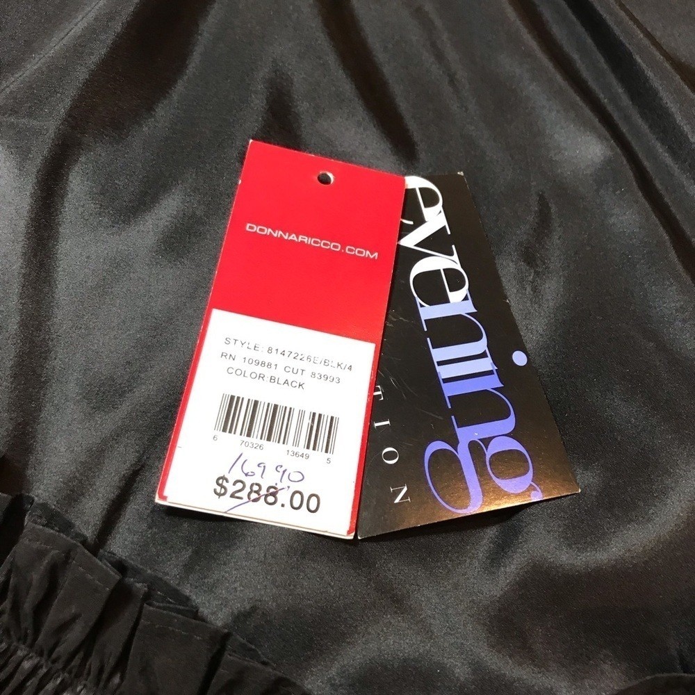 * SILK FORMAL COCKTAIL DRESS, DONNA RICCO, SZ 4, BLACK - Picture 8 of 10